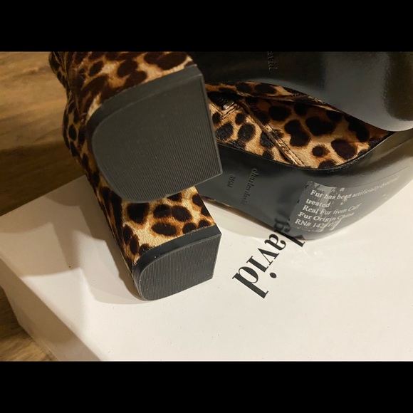 Charles David Leopard Real Calf Fur Ankle Bootie - Picture 13 of 17